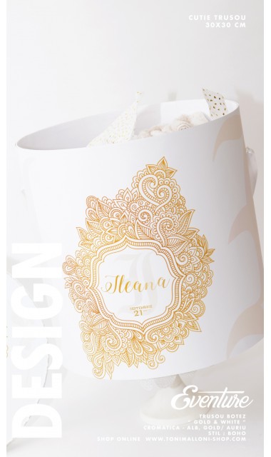 Trusou de botez in stil boho realizat in nuante de gold si alb, Boho 6